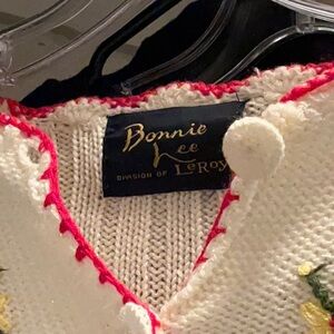 Handmade embroidered knit flower cardigan